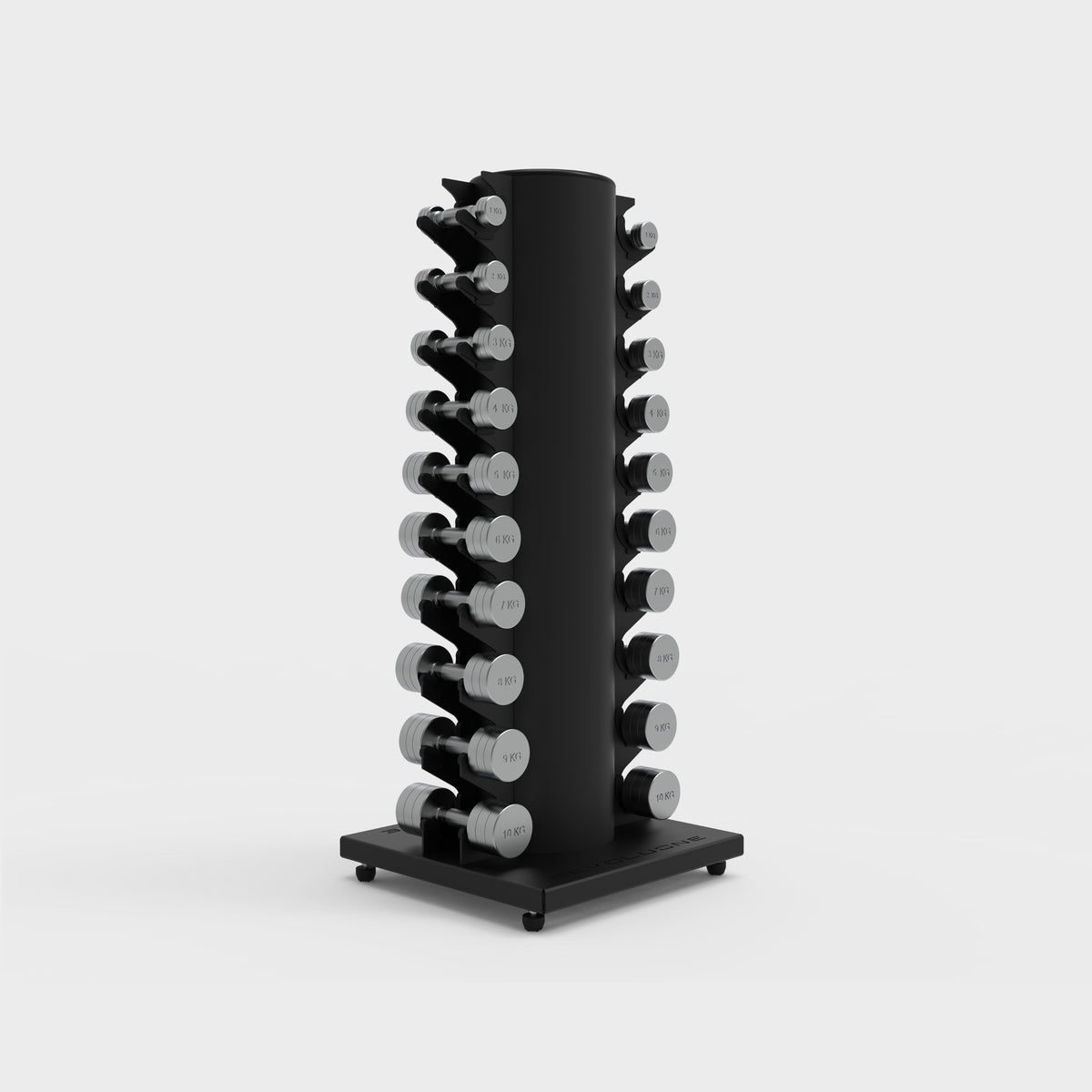 CHROME DUMBBELL 1–10kg RACK SET