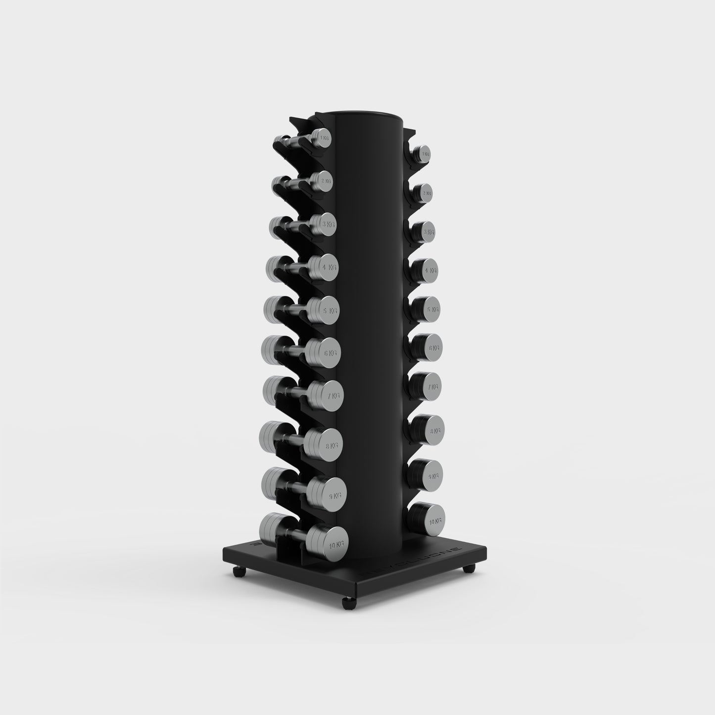 CHROME DUMBBELL 1–10kg RACK SET